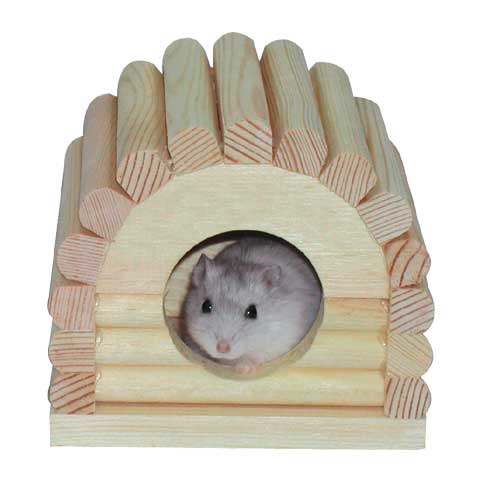 CARNO寵物鼠原木拱形小木屋(底部可拆)